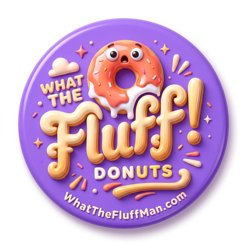 What The Fluff! Donuts — purple badge logo